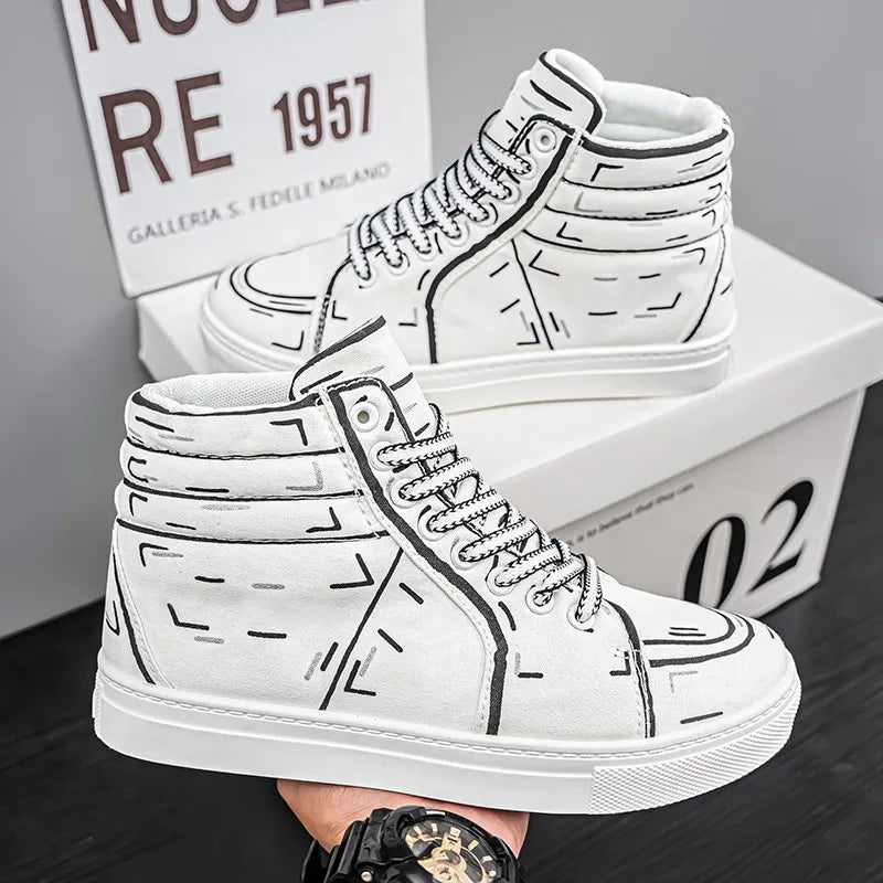 Cartoon Print High-top Shoes