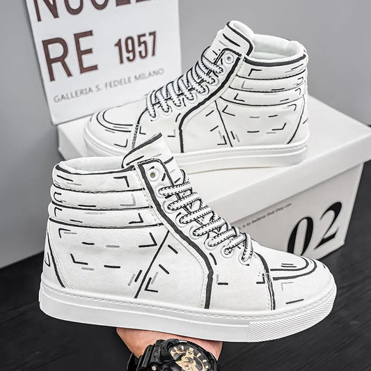 Cartoon Print High-top Shoes