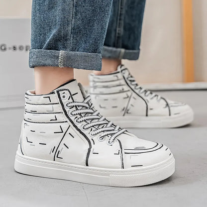 Cartoon Print High-top Shoes