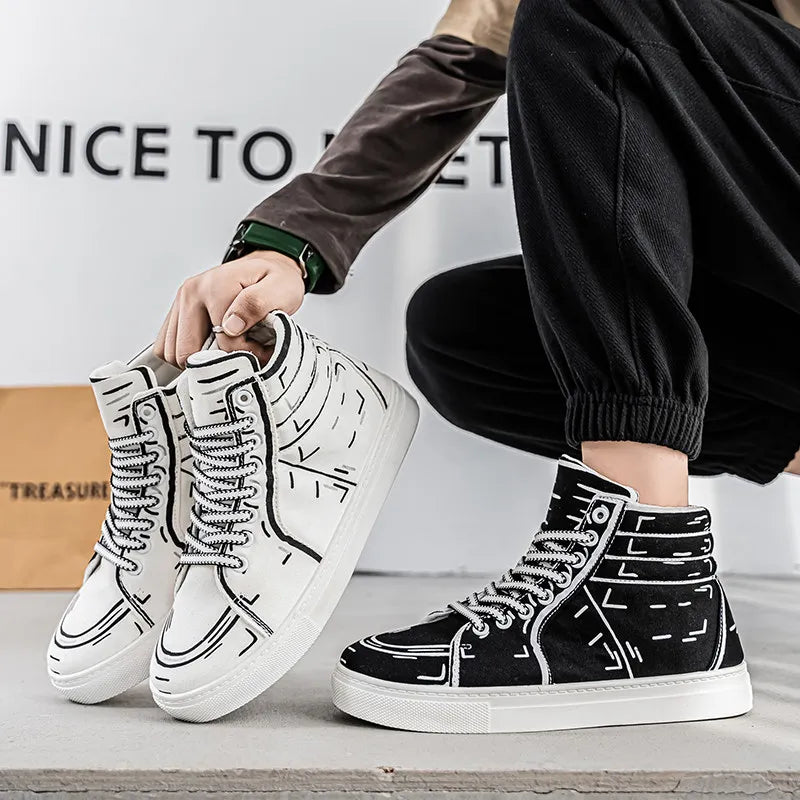 Cartoon Print High-top Shoes