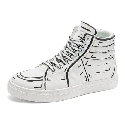Cartoon Print High-top Shoes