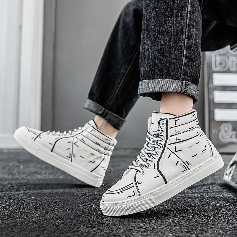 Cartoon Print High-top Shoes