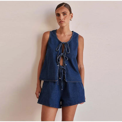 Azrin Denim Two Piece Set