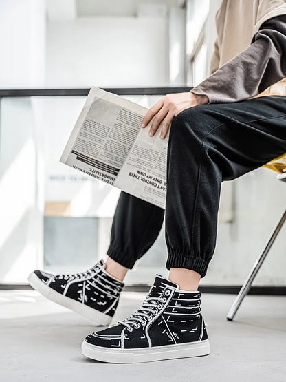 Cartoon Print High-top Shoes