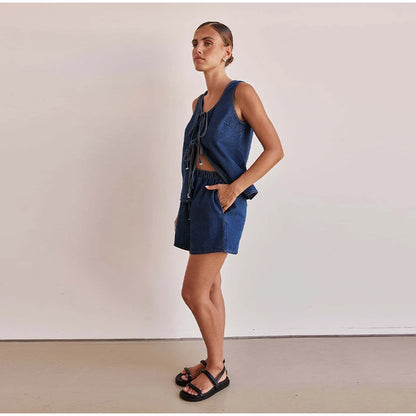 Azrin Denim Two Piece Set